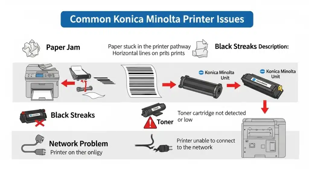 اینفوگرافیک یا تصویر واقعی از چاپگر کونیکا با نمایش بخشهای داخلی (تونر، درام، غلتک)